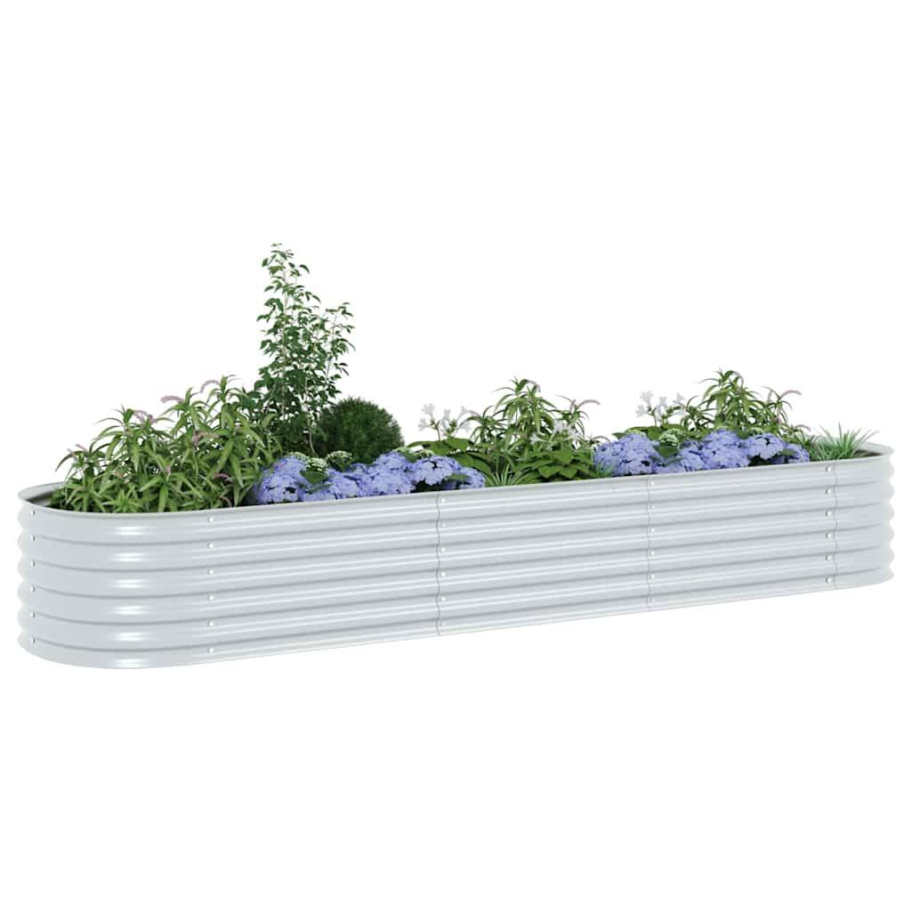 vidaXL Garten-Hochbeet 320x80x44 cm Verzinkter Stahl Silbern