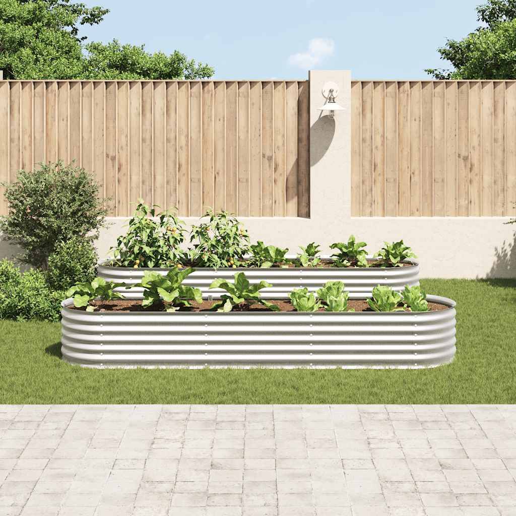 vidaXL Garten-Hochbeet 320x80x44 cm Verzinkter Stahl Silbern