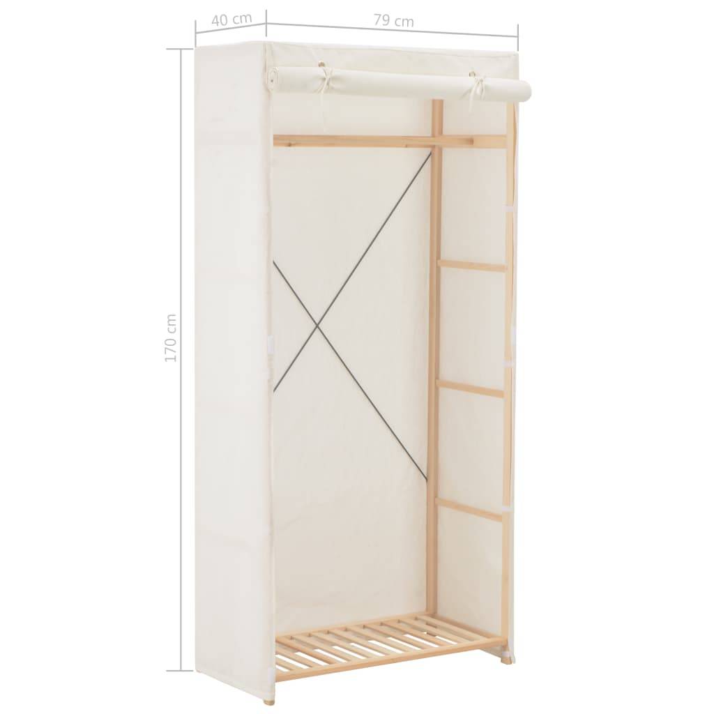 vidaXL Kleiderschrank Weiß 79 x 40 x 170 cm Stoff