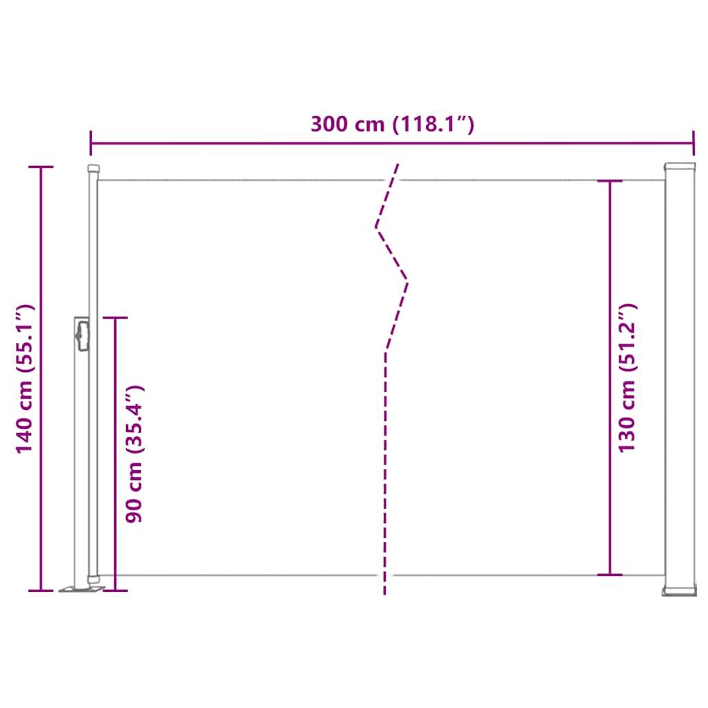 vidaXL Ausziehbare Seitenmarkise 140x300 cm Braun