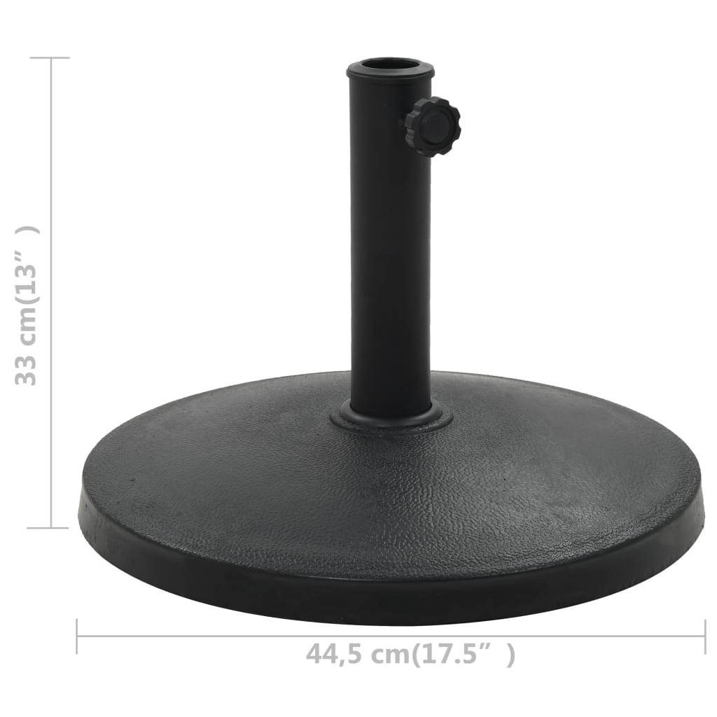 vidaXL Sonnenschirmfuß Rund 10 kg Schwarz Polyharz