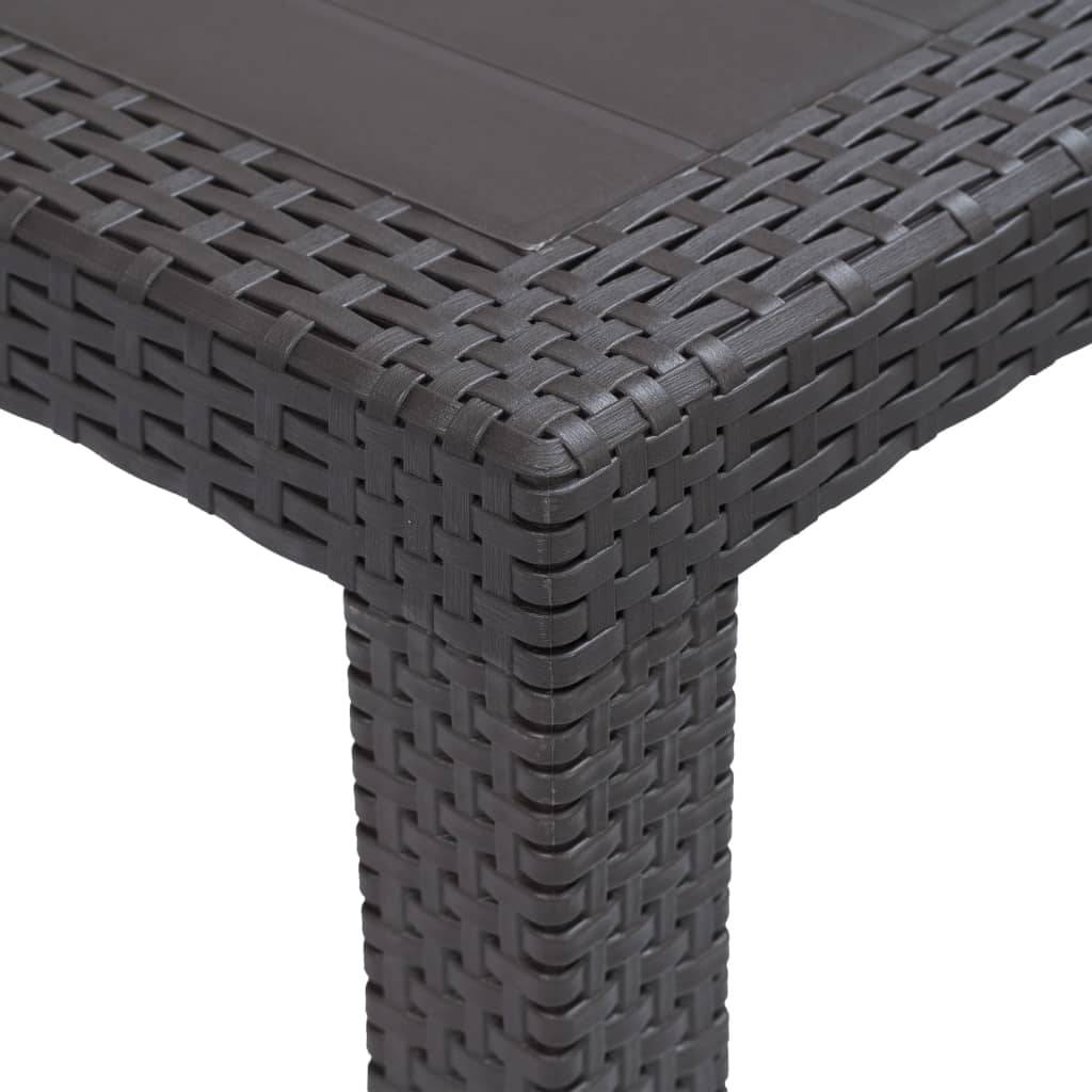 vidaXL Gartentisch Braun 220x90x72 cm Kunststoff Rattan-Optik