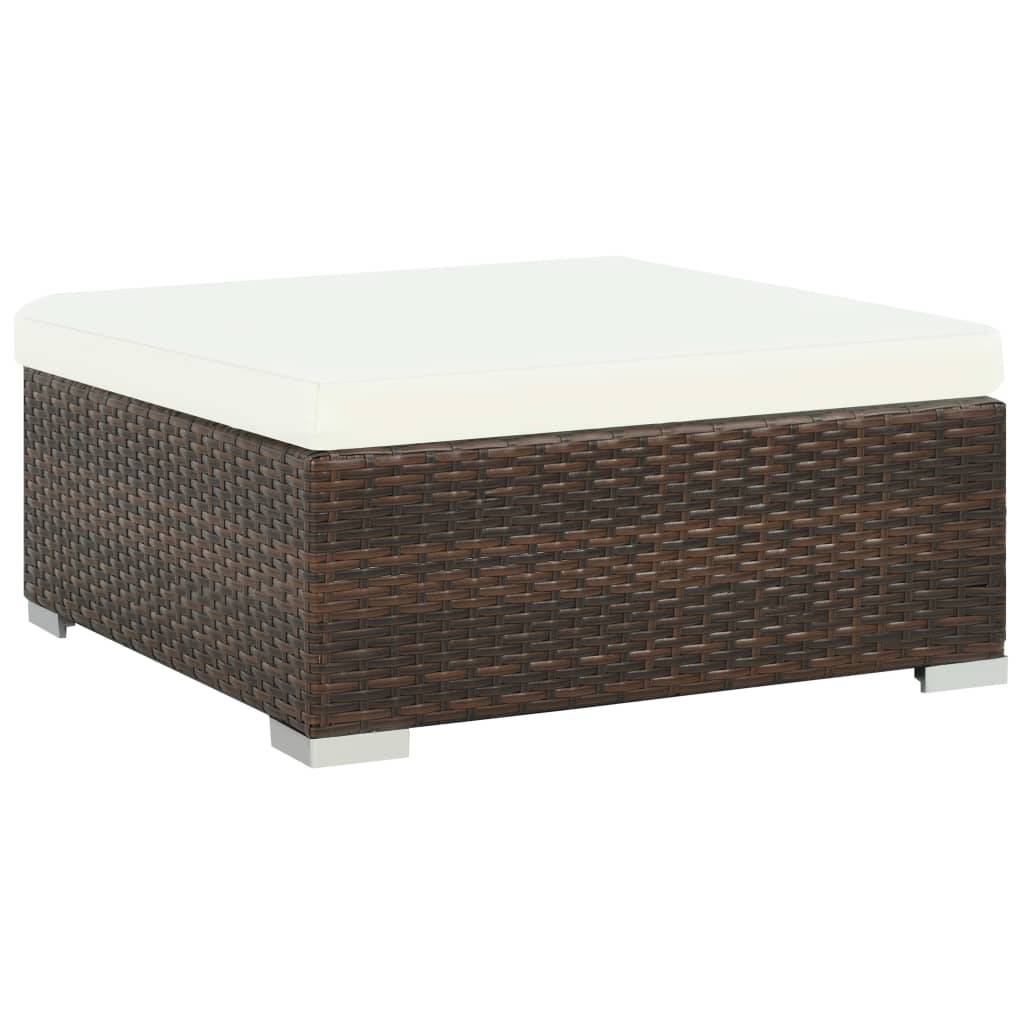 vidaXL 7-tlg. Garten-Lounge-Set mit Auflagen Poly Rattan Braun