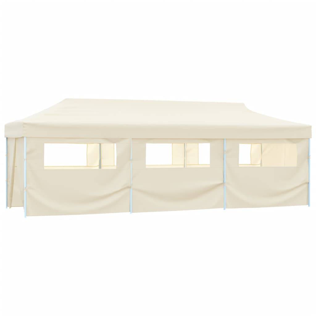 vidaXL Faltzelt Partyzelt Pop-Up mit 8 Seitenwänden 870x291x315 cm Creme