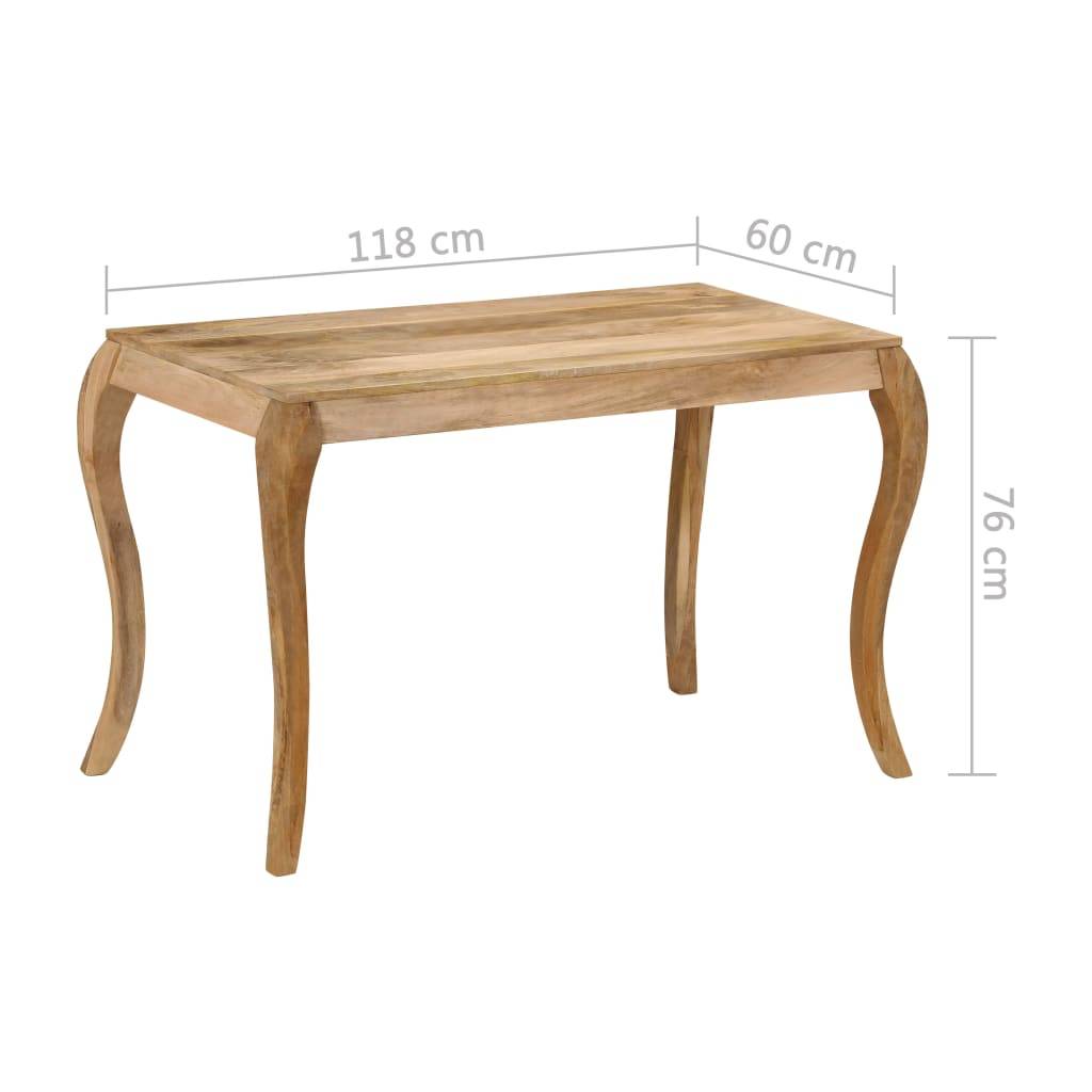 vidaXL Esstisch 118×60×76 cm Massivholz Mango