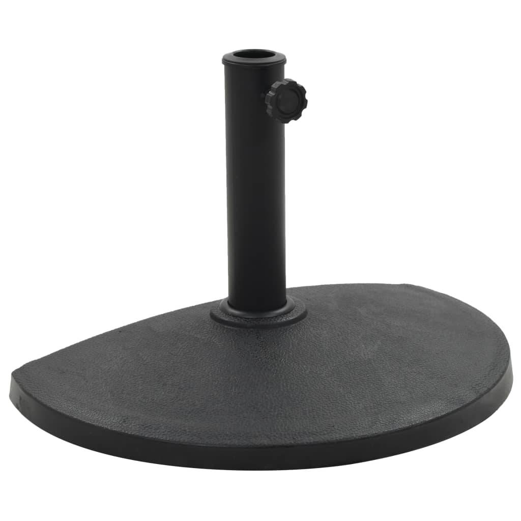 vidaXL Sonnenschirmfuß Halbrund 9 kg Schwarz Polyharz