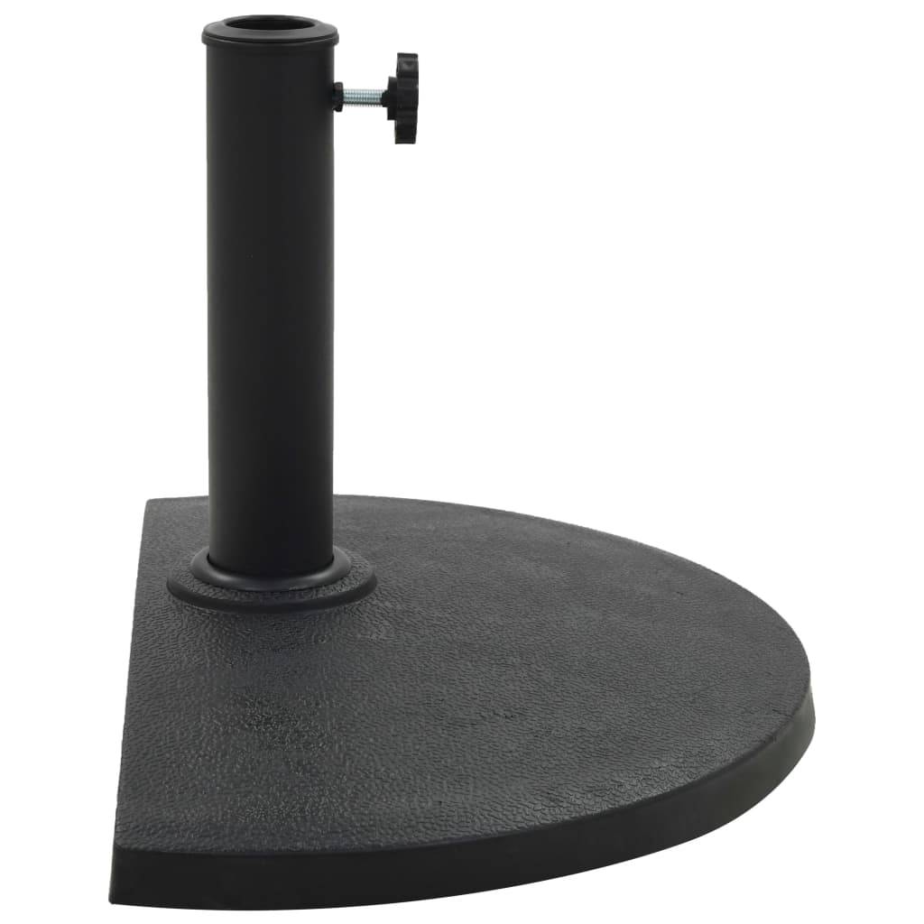 vidaXL Sonnenschirmfuß Halbrund 9 kg Schwarz Polyharz