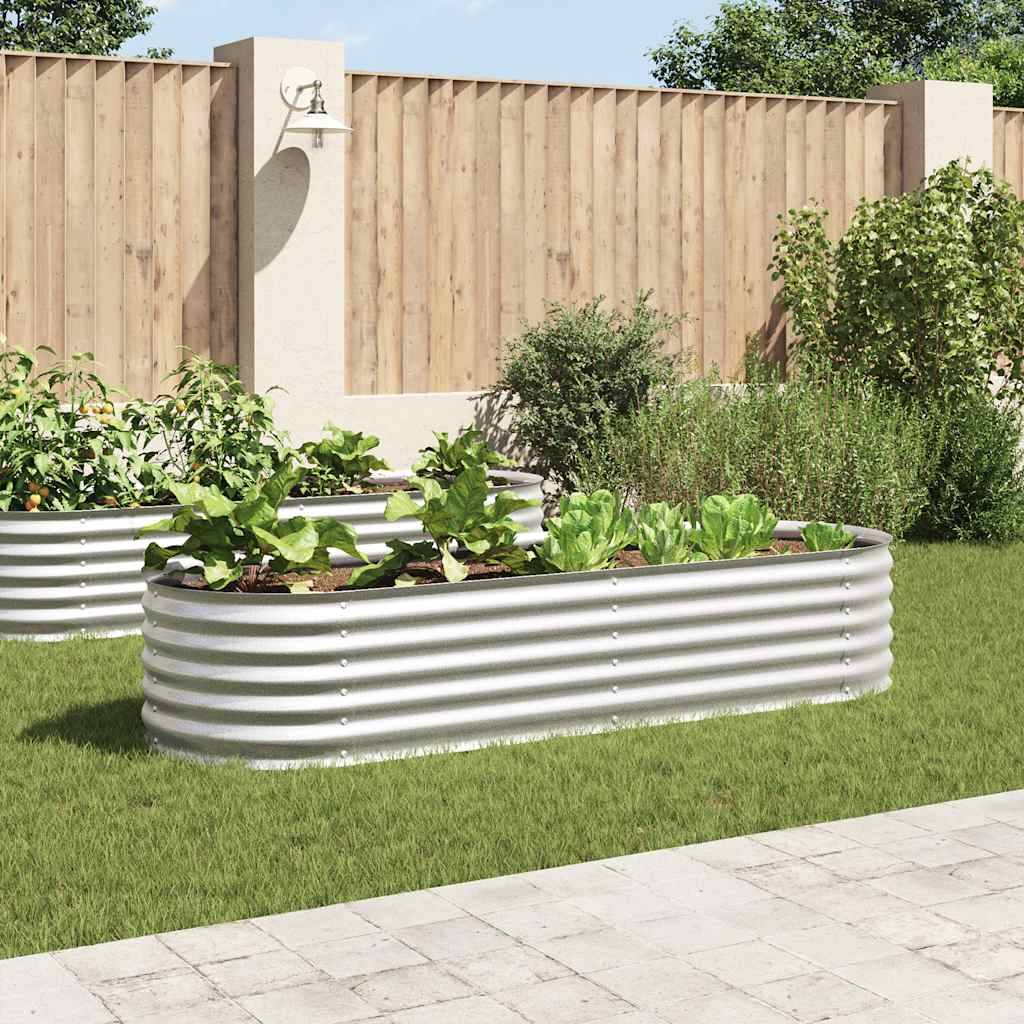 vidaXL Garten-Hochbeet 240x80x44 cm Verzinkter Stahl Silbern