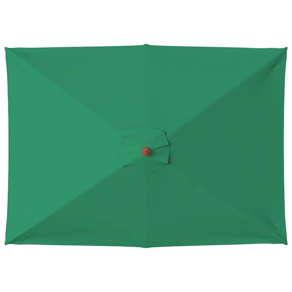 vidaXL Sonnenschirm mit Holz-Mast 150x200 cm Grün