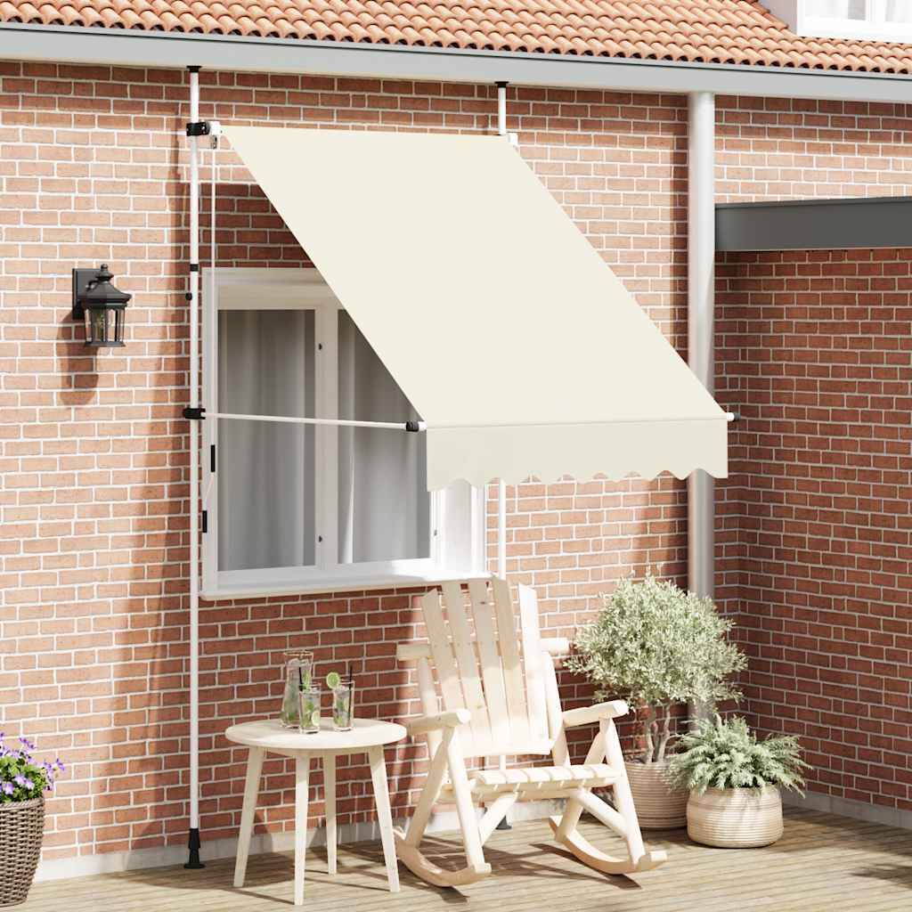 vidaXL Einziehbare Markise Handbetrieben 150 cm Cremeweiß