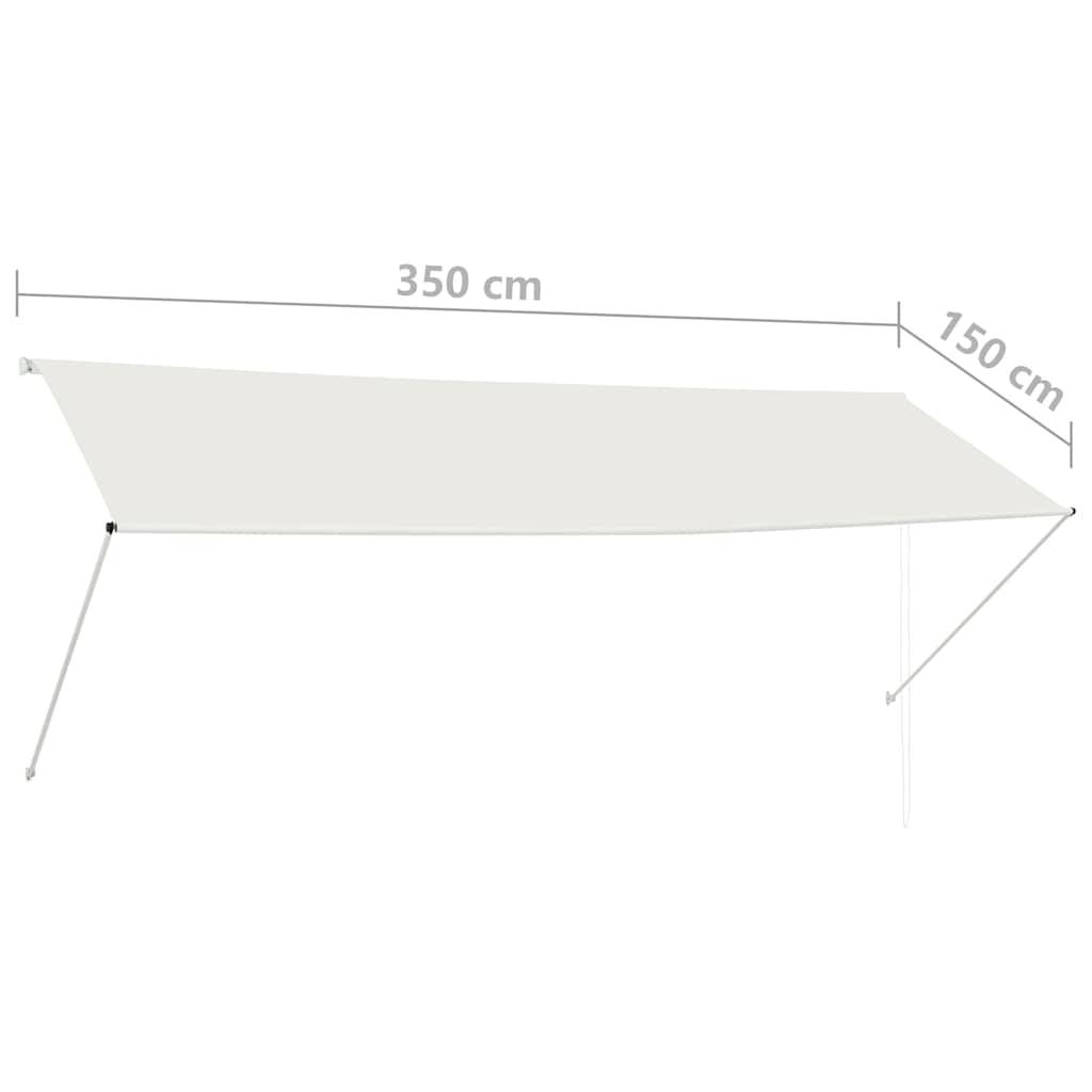 vidaXL Einziehbare Markise 350×150 cm Creme