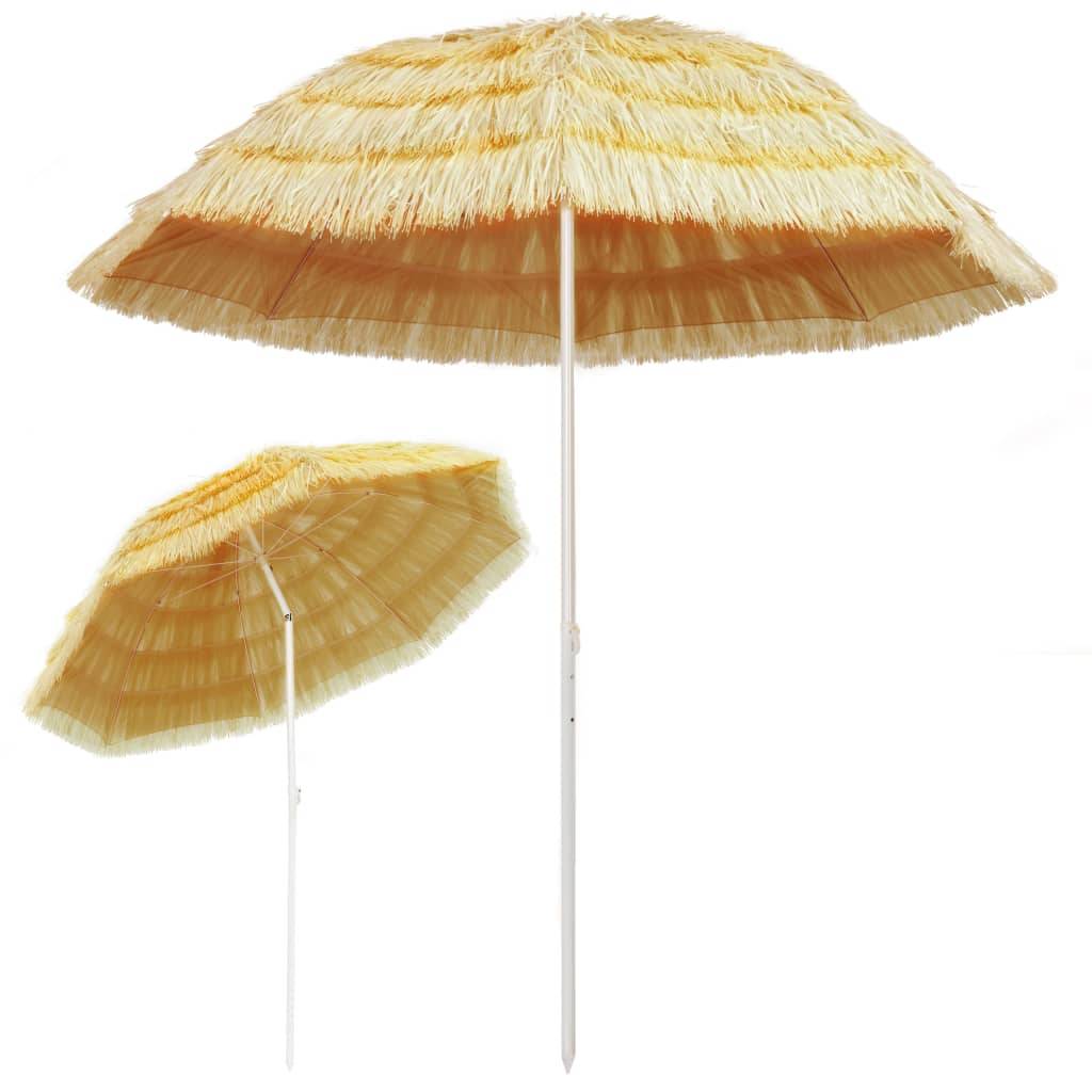 vidaXL Strandschirm Natur 240 cm Hawaii-Stil