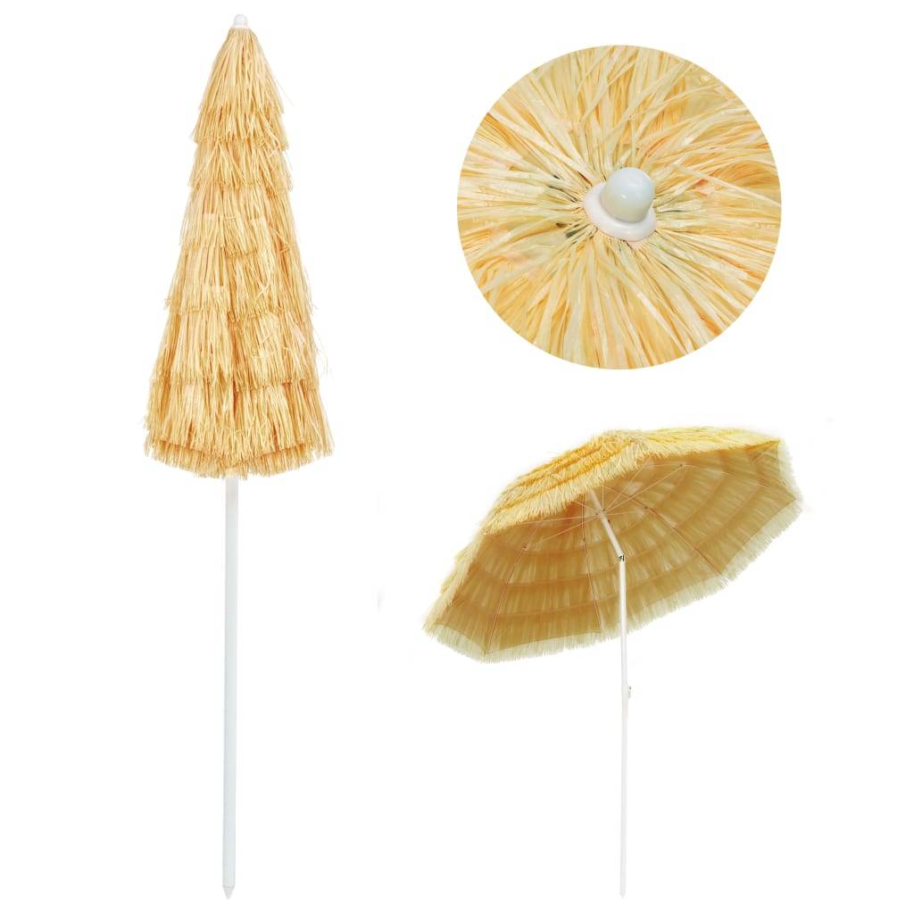 vidaXL Strandschirm Natur 240 cm Hawaii-Stil