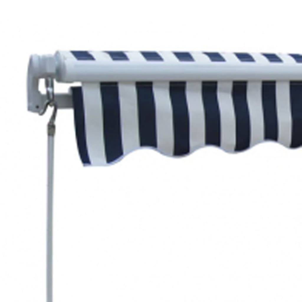 vidaXL Gelenkarmmarkise Handbetrieben 300 cm Blau/Weiß