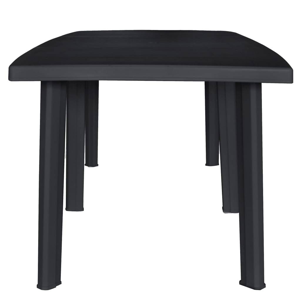 vidaXL Gartentisch Anthrazit 216x90x72 cm Kunststoff