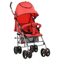 vidaXL 2-in-1 Kinderwagen Buggy Klappbar Rot Stahl vidaXL 2-in-1 Kinderwagen Buggy Klappbar Rot Stahl