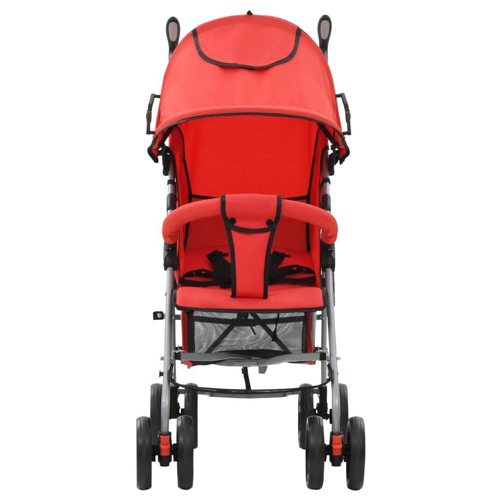vidaXL 2-in-1 Kinderwagen Buggy Klappbar Rot Stahl