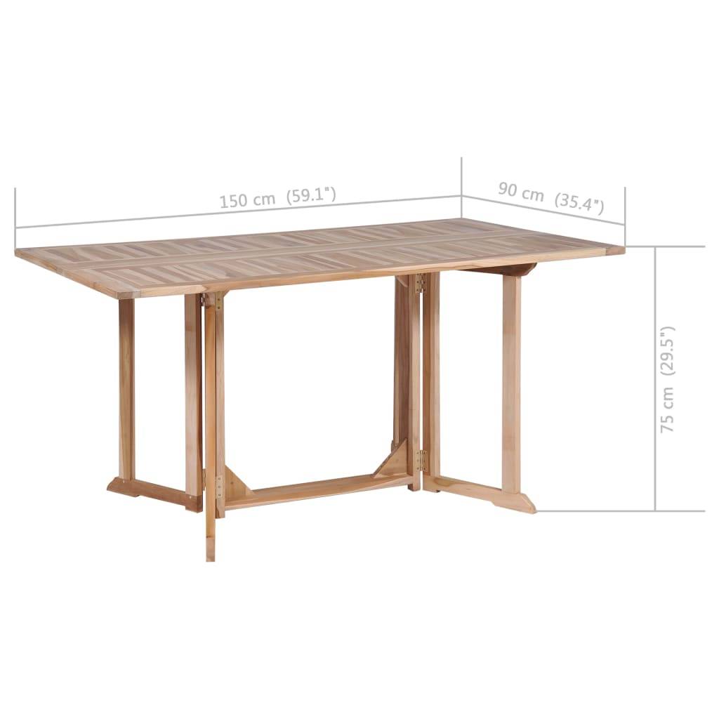 vidaXL 7-tlg. Garten-Essgruppe Klappbar Massivholz Teak