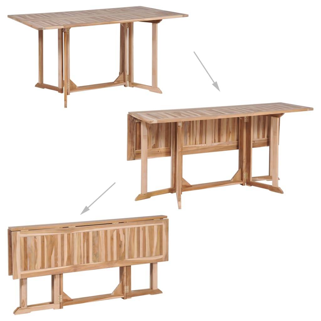 vidaXL 7-tlg. Garten-Essgruppe Klappbar Massivholz Teak