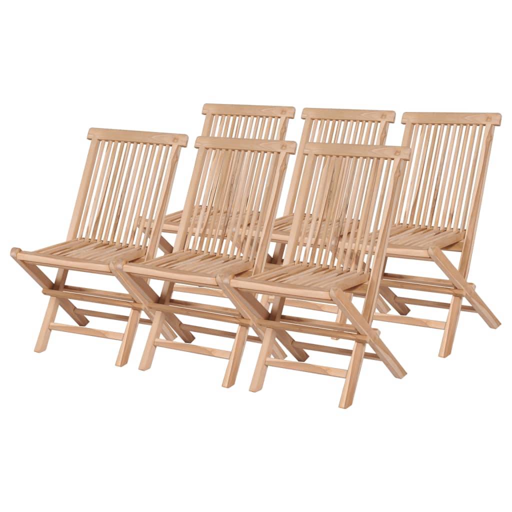 vidaXL 7-tlg. Garten-Essgruppe Klappbar Massivholz Teak