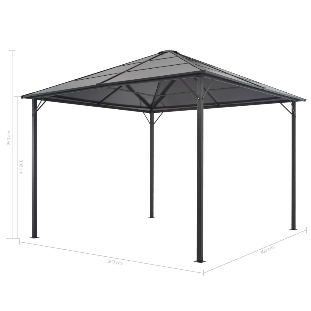 vidaXL Gartenpavillon mit Vorhang Aluminium 3×3 m Schwarz
