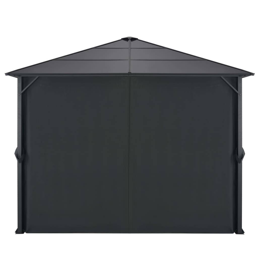vidaXL Gartenpavillon mit Vorhang Aluminium 3×3 m Schwarz