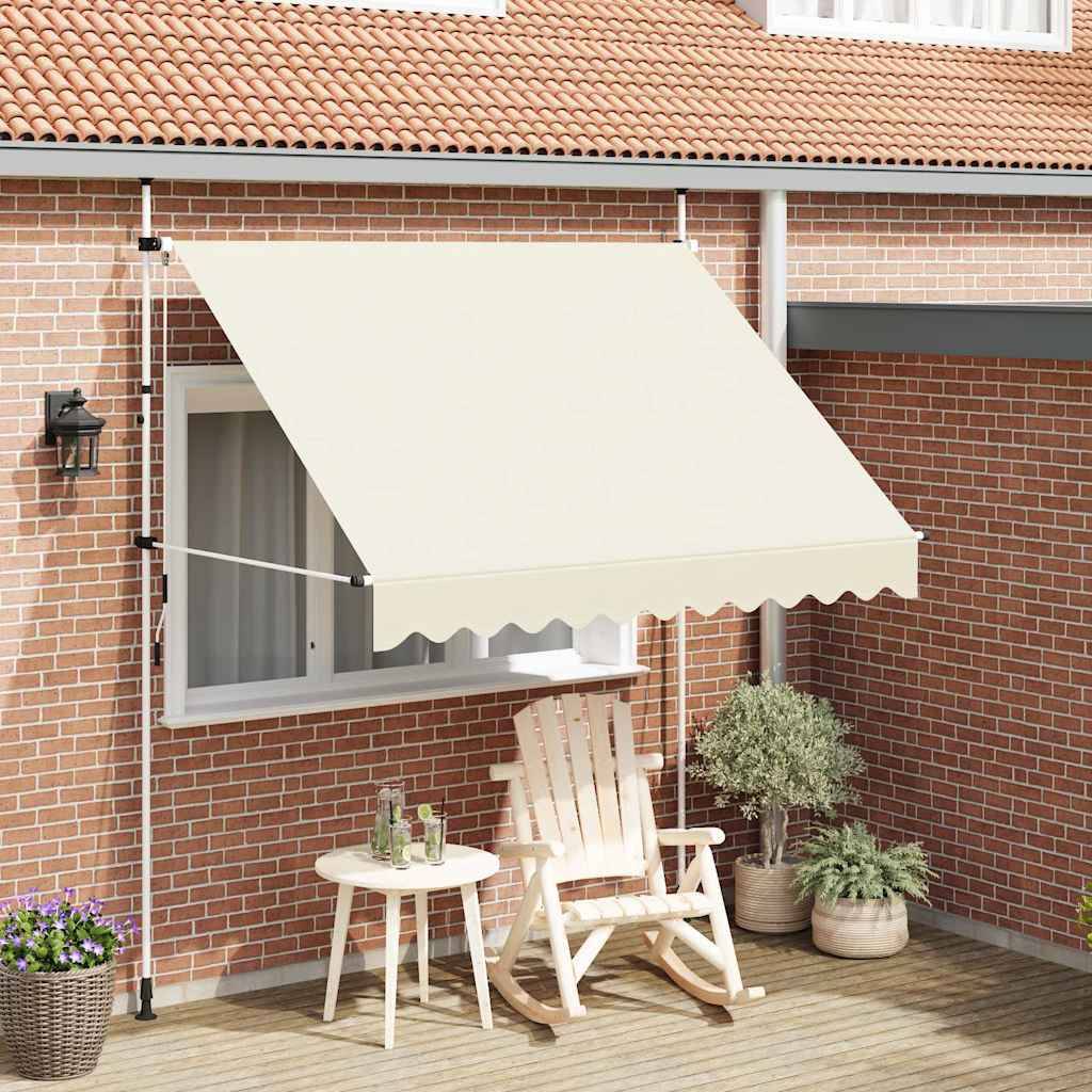 vidaXL Einziehbare Markise Handbetrieben 250 cm Cremeweiß