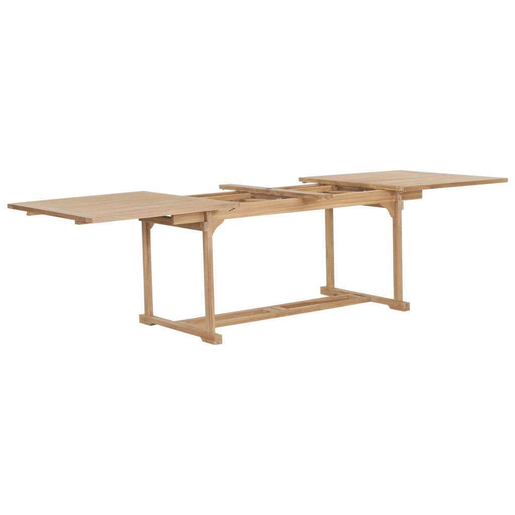 vidaXL Garten-Ausziehtisch 180-280x100x75 cm Massivholz Teak