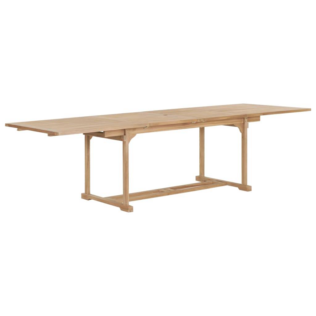 vidaXL Garten-Ausziehtisch 180-280x100x75 cm Massivholz Teak