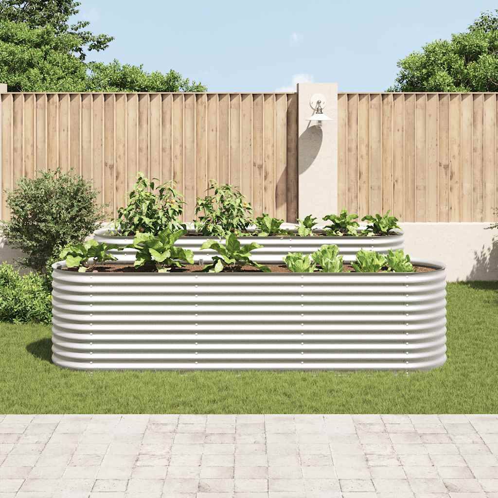 vidaXL Garten-Hochbeet 320x80x81 cm Verzinkter Stahl Silbern