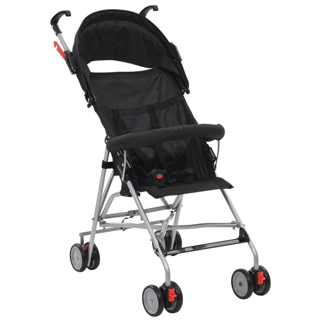 vidaXL Klappbarer Buggy Schwarz Stahl