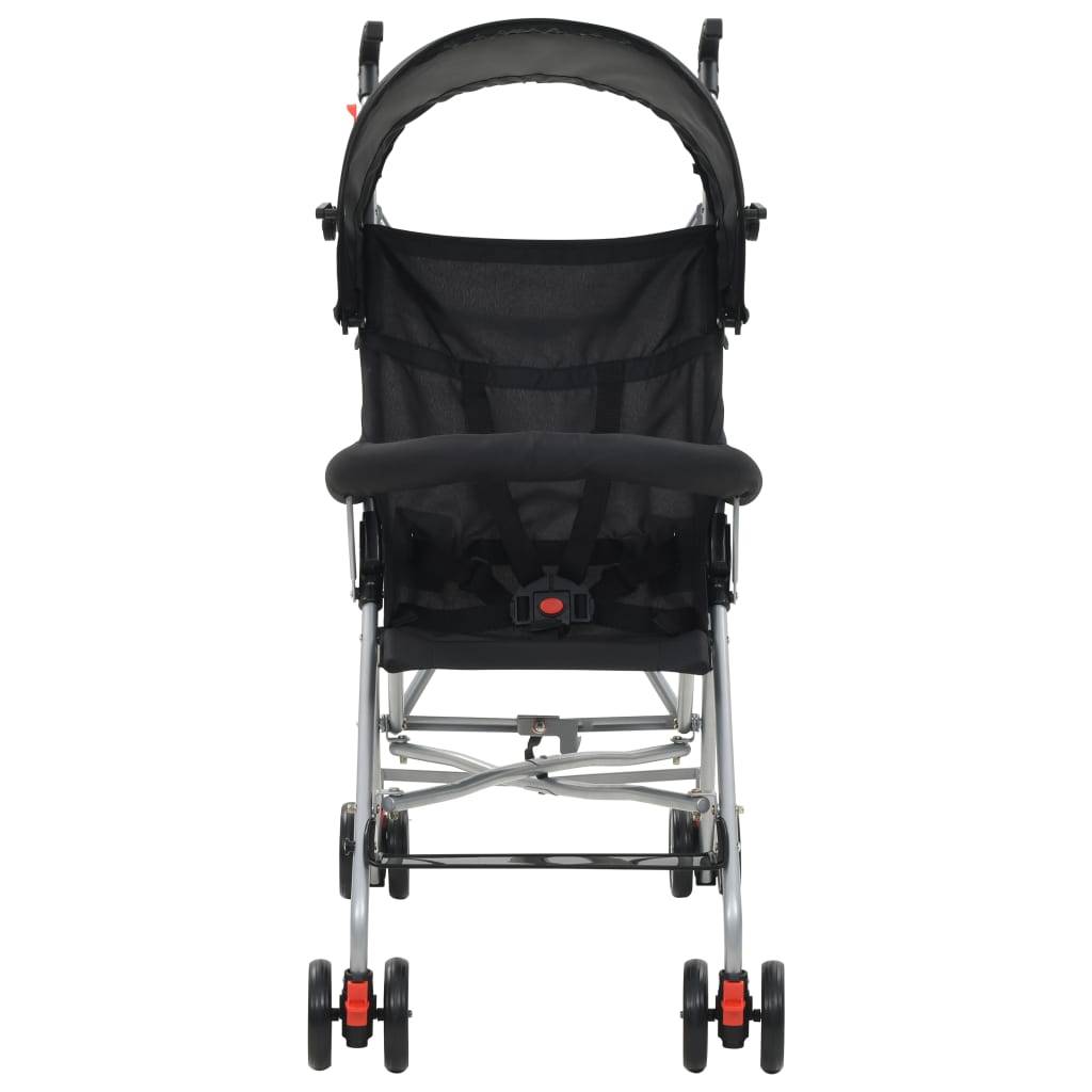 vidaXL Klappbarer Buggy Schwarz Stahl