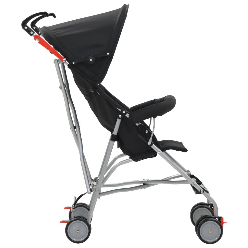 vidaXL Klappbarer Buggy Schwarz Stahl