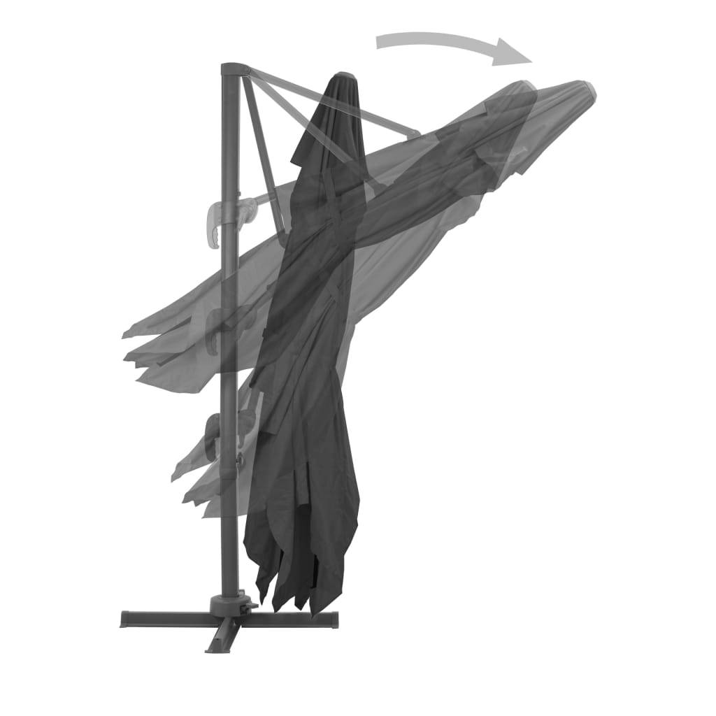 vidaXL Ampelschirm mit Aluminium-Mast 4x3 cm Schwarz