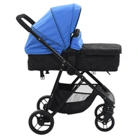 vidaXL 2-in-1 Buggy/Kinderwagen Blau und Schwarz Stahl vidaXL 2-in-1 Buggy/Kinderwagen Blau und Schwarz Stahl