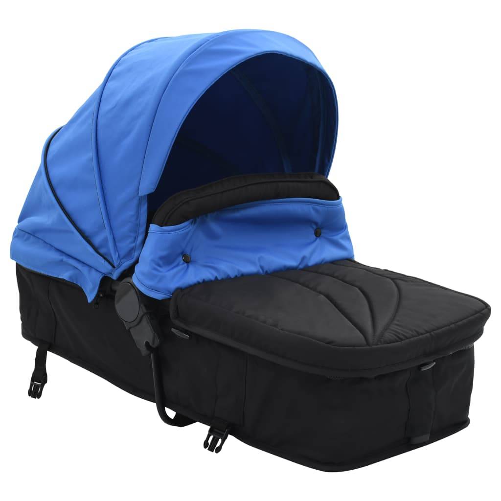 vidaXL 2-in-1 Buggy/Kinderwagen Blau und Schwarz Stahl