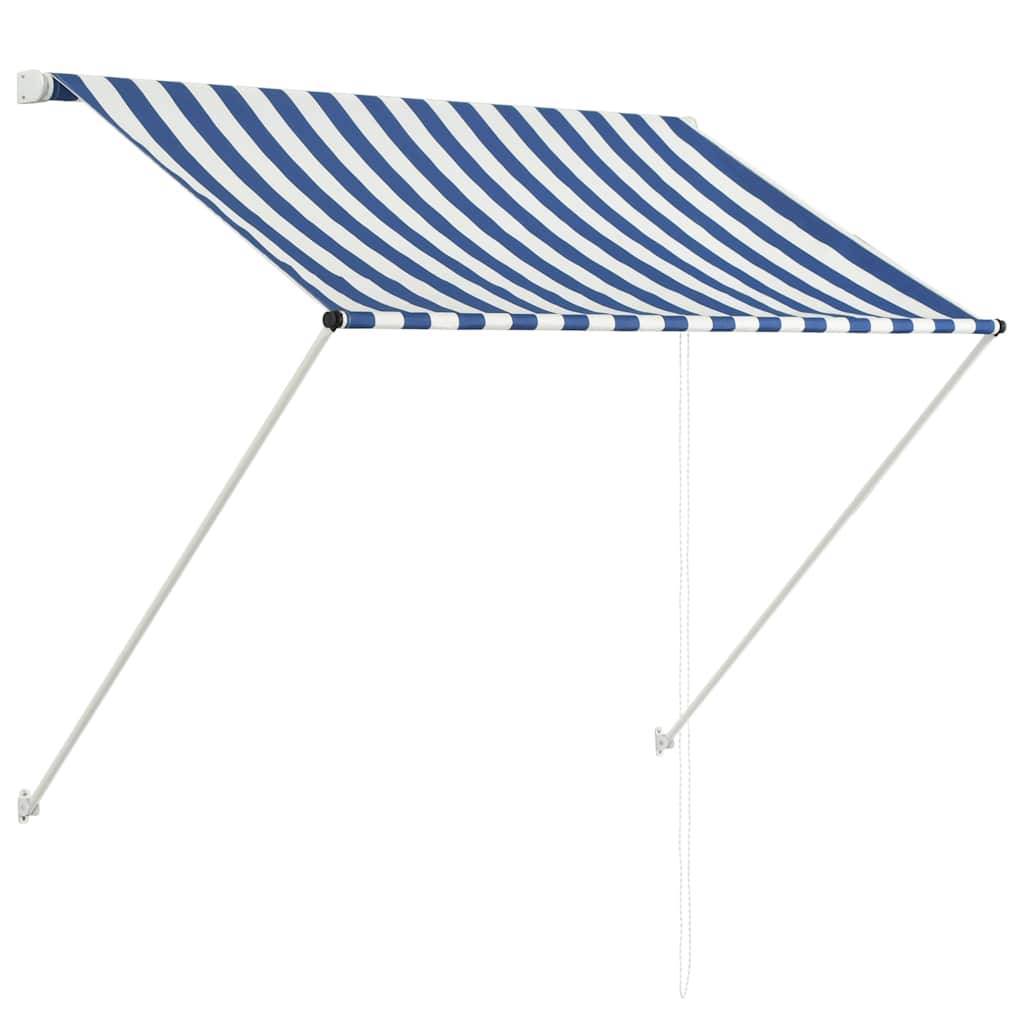 vidaXL Einziehbare Markise 150×150 cm Blau und Weiß