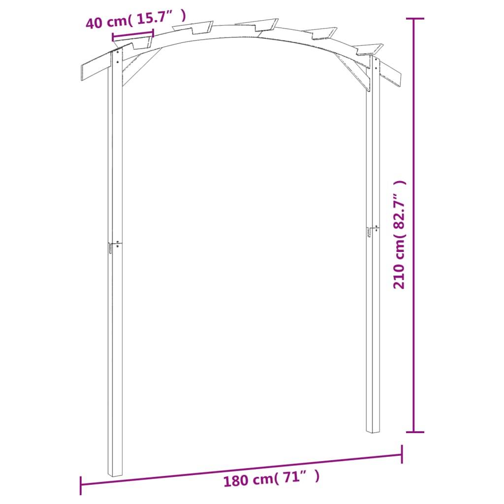 vidaXL Garten-Pergola Kiefernholz Imprägniert 180x210x40 cm