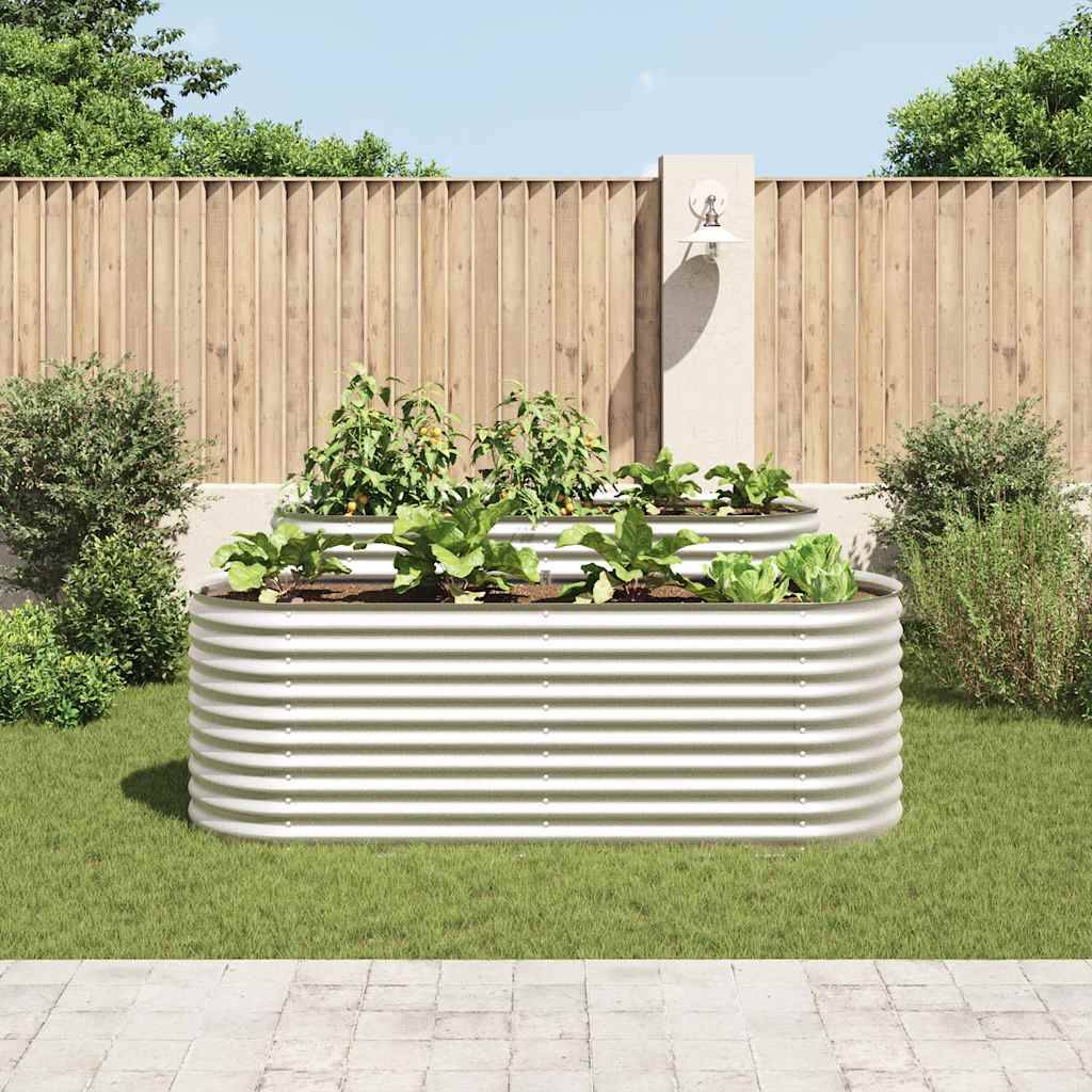 vidaXL Garten-Hochbeet 240 x 80 x 81 cm Verzinkter Stahl Silbern