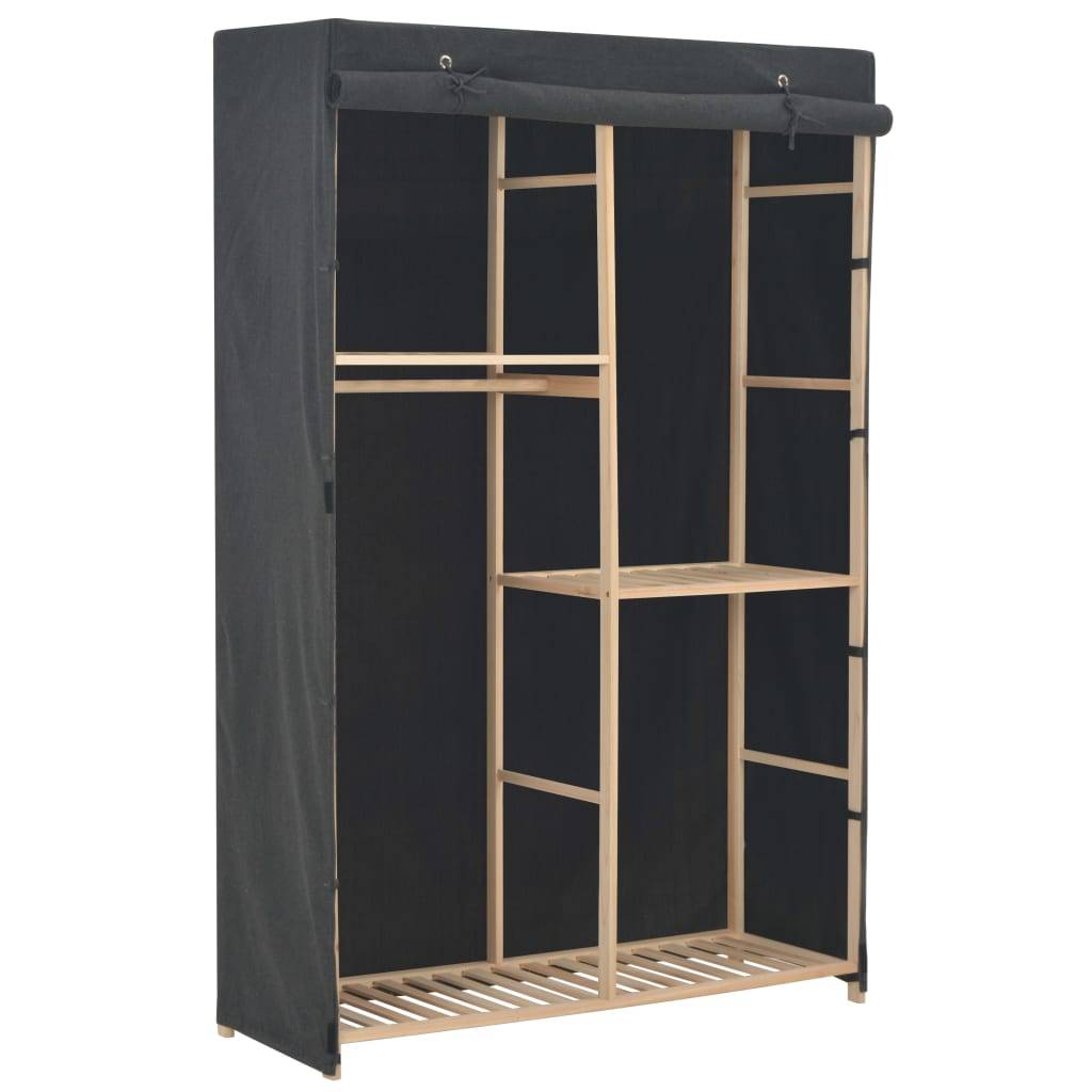 vidaXL 3-stufiger Kleiderschrank Grau 110 x 40 x 170 cm Stoff