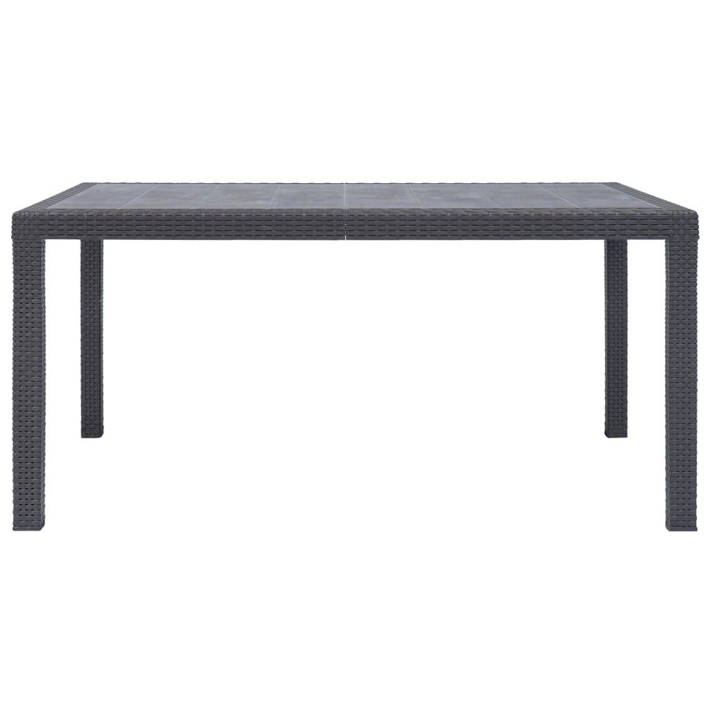 vidaXL Gartentisch Braun 150x90x72 cm Kunststoff Rattan-Optik
