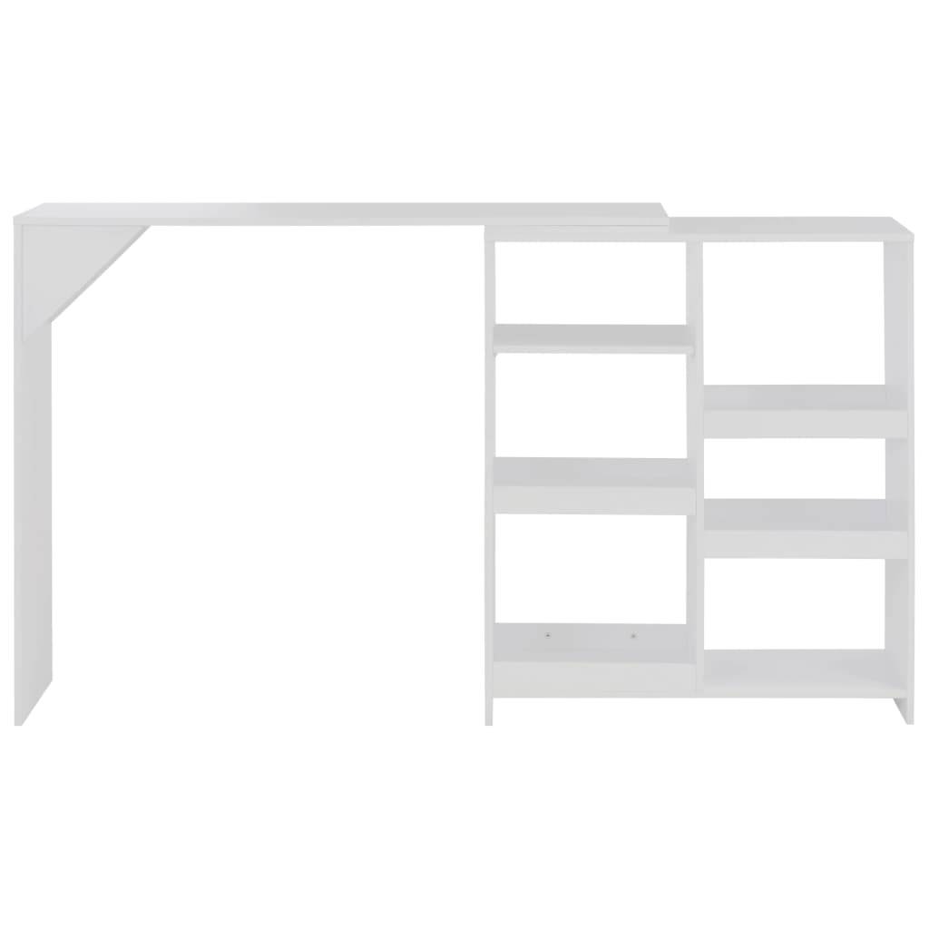 vidaXL Bartisch mit Beweglichem Regal Weiß 138x39x110 cm