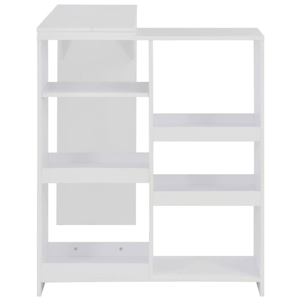 vidaXL Bartisch mit Beweglichem Regal Weiß 138x39x110 cm