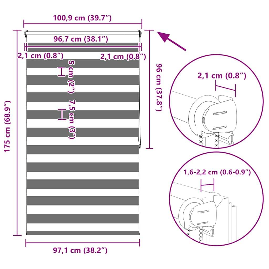 Doppelrollo 100 x 175 cm brau