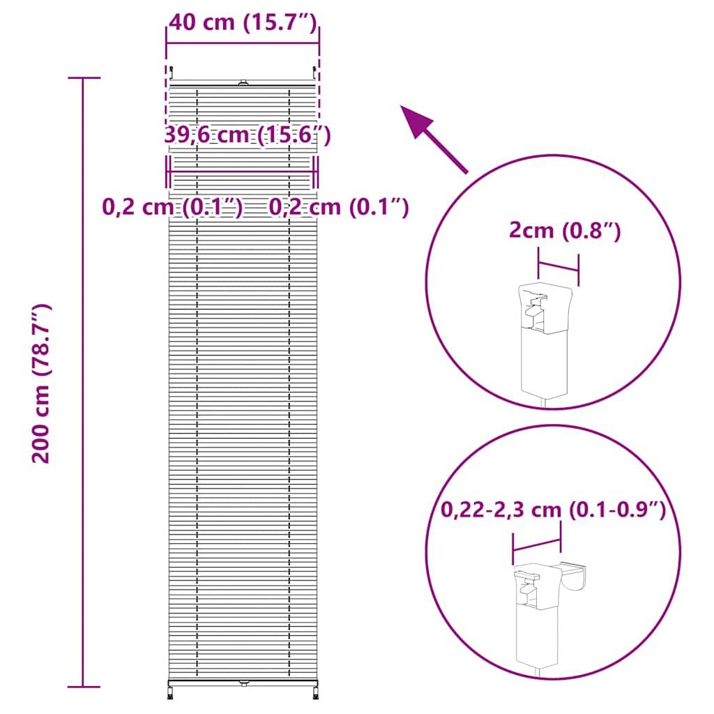 Plissee Faltrollo Rollo Jalousie Plisseerollo klemmen 40x200cm Weiß