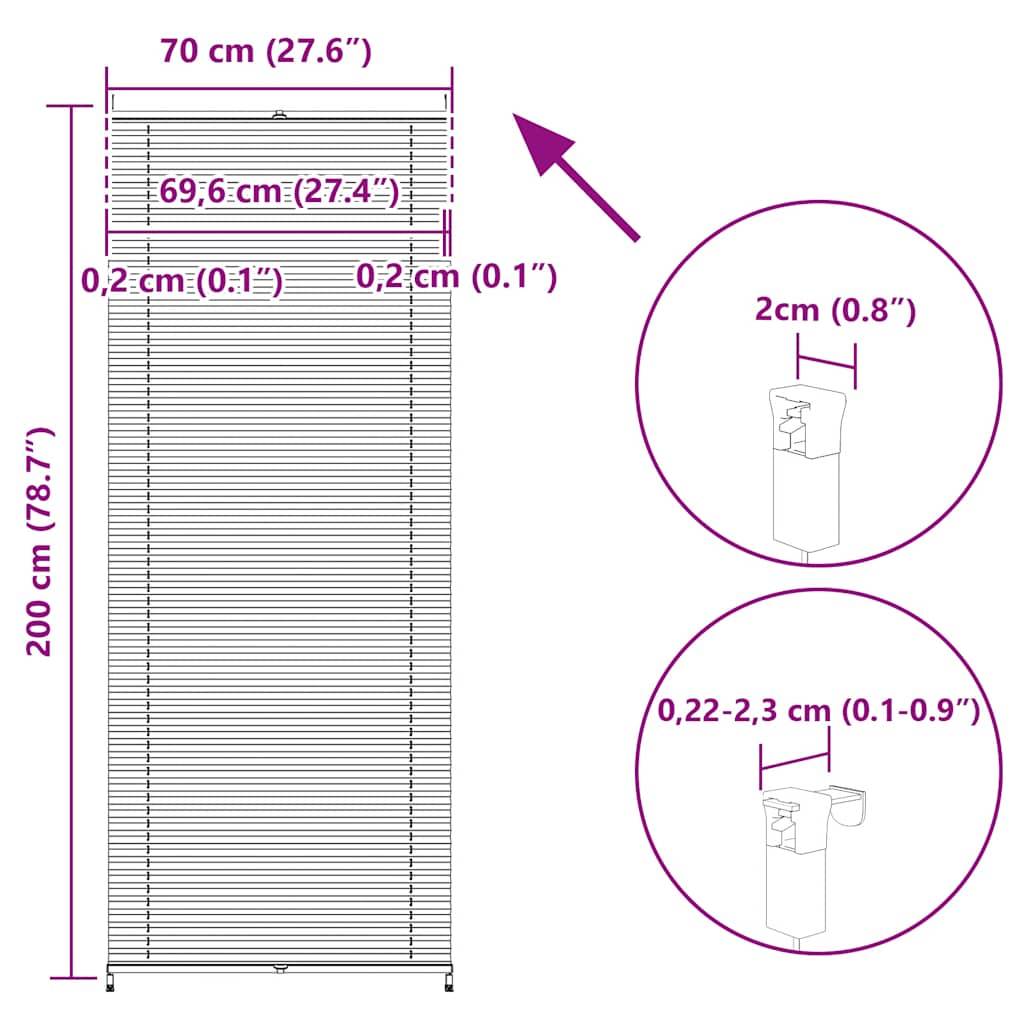 Plissee Faltrollo Rollo Plisseerollo 70x200cm Creme