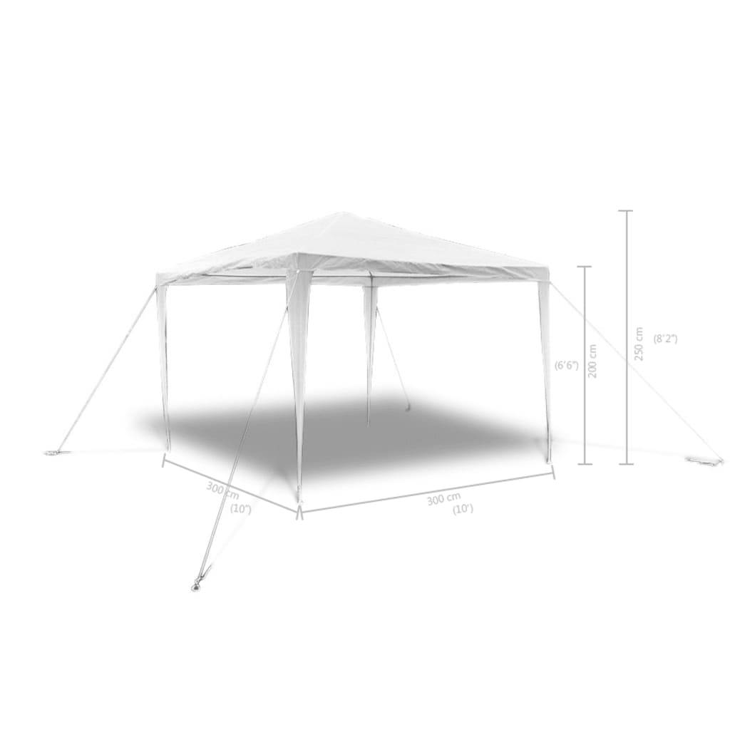 vidaXL Gartenpavillon mit Pyramidendach 3 x 3 m