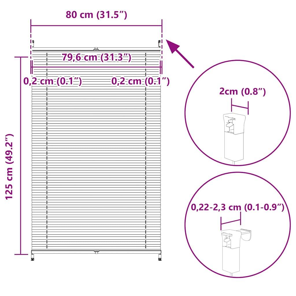 Plissee Faltrollo Rollo Plisseerollo 80x125cm Creme