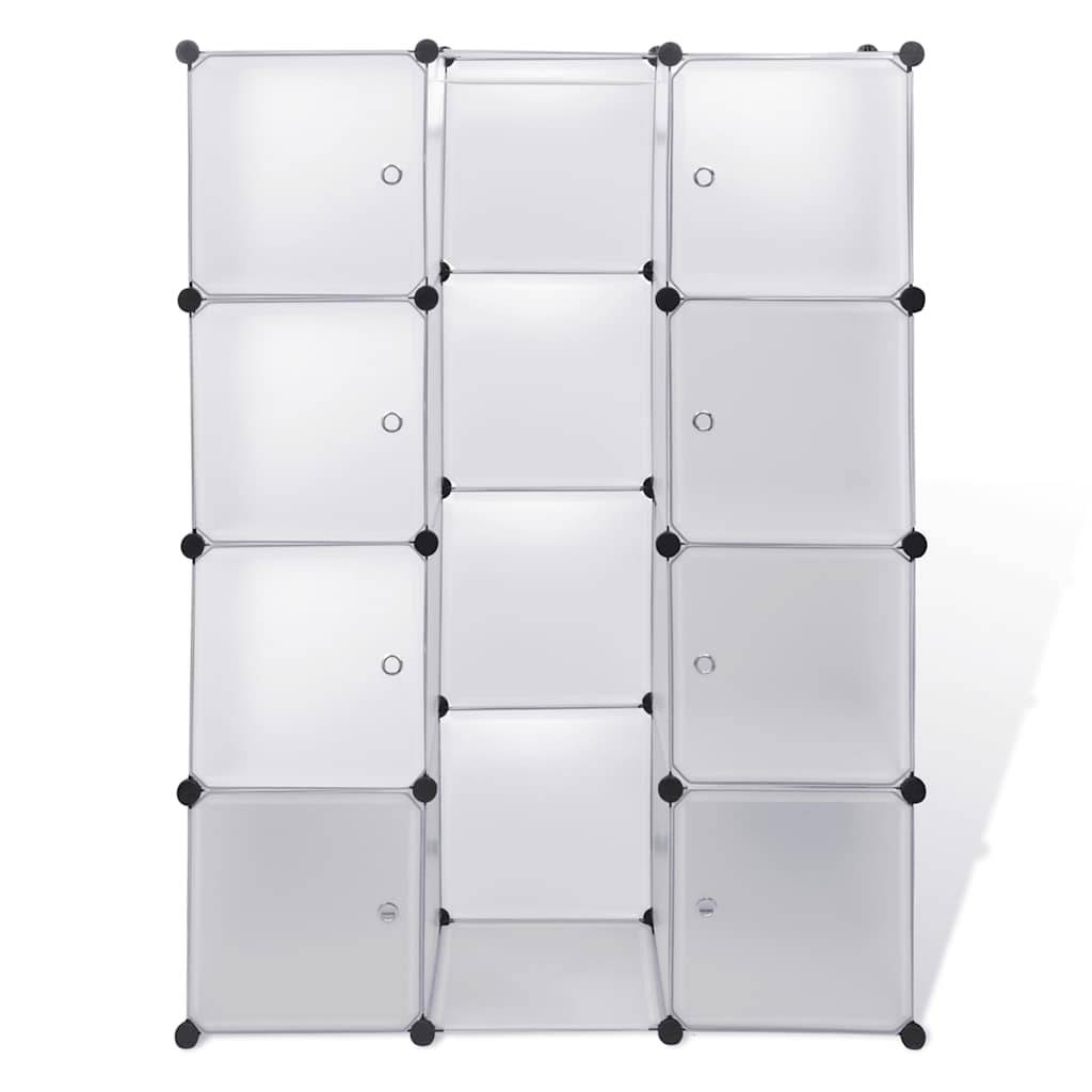 vidaXL Modularer Schrank mit 9 Fächern 109x36,5x143 cm Weiß