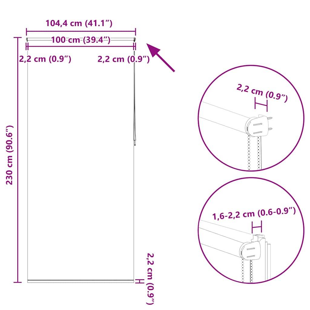 Verdunkelungsrollo 100 x 230 cm grau